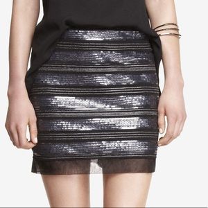 Express striped Sequin skirt
